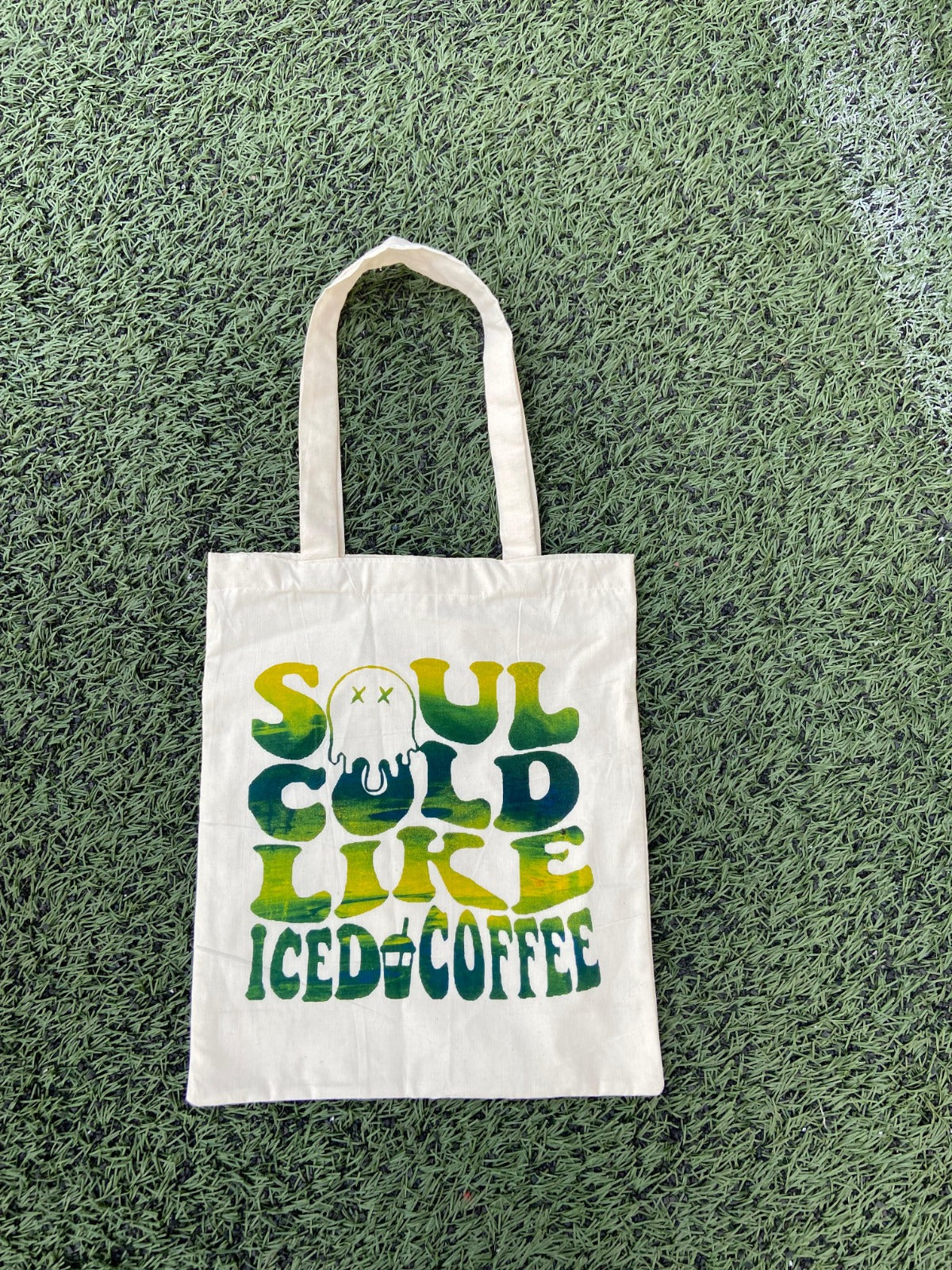 Soul Cold Like Iced Coffee tote in green