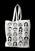 Faces Doodle tote in black
