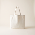 Signature Tote in white canvas with OVERSIZED wordmark